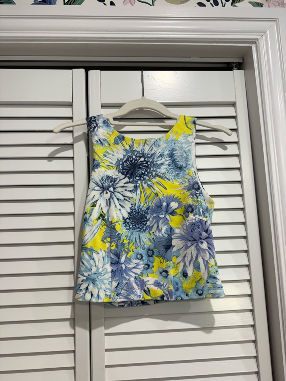 Lucy Paris Yellow Floral Textured Dress Top